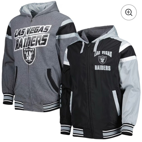 Las Vegas Raiders Men Jacket - Black and Gray - Picture 3 of 8